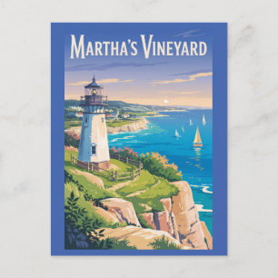Cartão Postal Farol de Martha's Vineyard Massachusetts Viagens