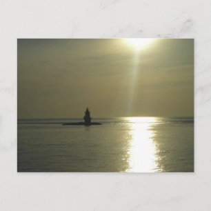 Cartão Postal Farol de Orient Point Pôr do Sol 1