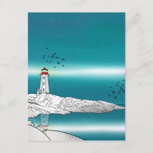 Cartão Postal Farol de ovos da Peggy no Canadá