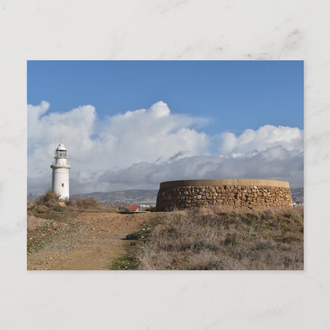 Cartão Postal Farol de Paphos, Chipre (Frente)