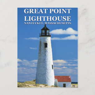 Cartão Postal Farol de ponto de excelente, Nantucket, Cartão-po