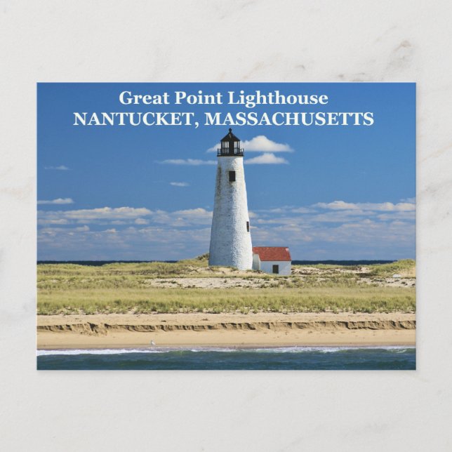 Cartão Postal Farol de ponto de excelente, Nantucket, Cartão-pos (Frente)