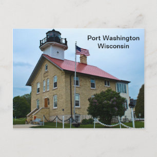 Cartão Postal Farol de Port Washington Wisconsin