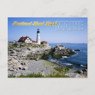 Cartão Postal Farol de Portland Head, Cabo Elizabeth, Maine