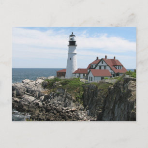 Cartão Postal Farol de Portland Head, Cape Elizabeth, Maine 