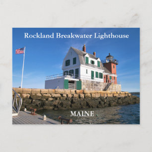 Cartão Postal Farol de Rockland Breakwater, cartão-postal do Mai