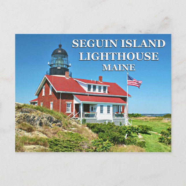 Cartão Postal Farol de Seguin Island, Cartão-postal Maine (Frente)