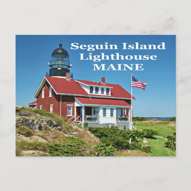 Cartão Postal Farol de Seguin Island, Cartão-postal Maine (Frente)