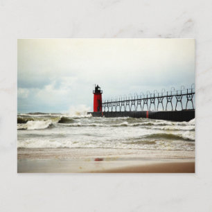 Cartão Postal Farol de South Haven Michigan