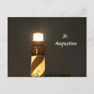 Cartão Postal Farol de St Augustine à Noite