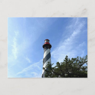 Cartão Postal Farol de St. Augustine e Flor Cottage do Guardião