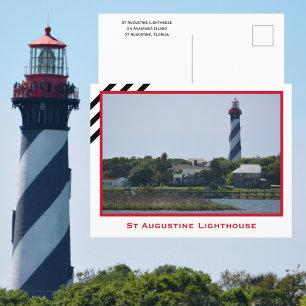 Cartão Postal Farol de St Augustine Florida Fotográfico