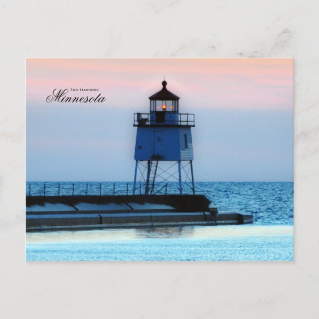 Cartão Postal Farol de Two Harbors Minnesota (Frente)