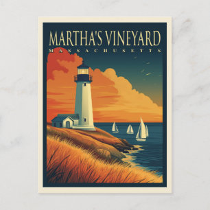 Cartão Postal Farol de Vineyard de Martha