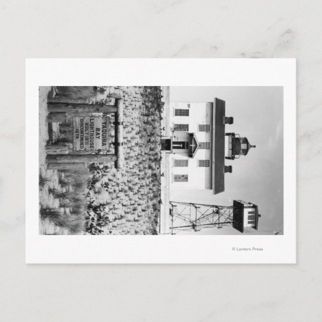 Cartão Postal Farol de Yaquina Bay FotografiaYaquina, OR (Frente)