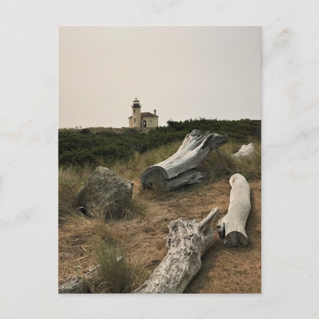 Cartão Postal Farol do Coquille River, OU (Frente)