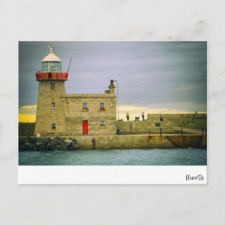 Cartão Postal Farol do pitoresco porto de Howth, Irlanda - Antig