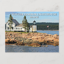 Cartão Postal Farol do Porto de inverno, Maine