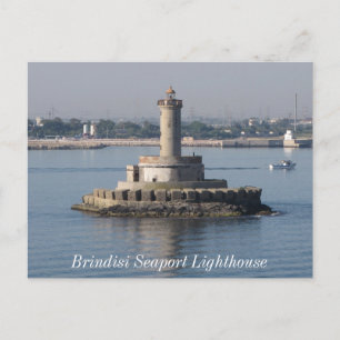Cartão Postal Farol do porto marítimo de Brindisi