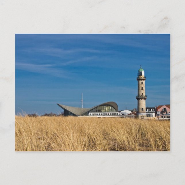 Cartão Postal Farol em Warnemuende (Alemanha) (Frente)