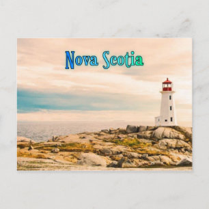 Cartão Postal farol estilizado da Nova Escócia
