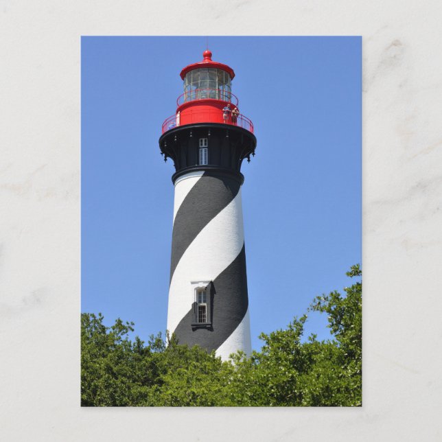 Cartão Postal Farol histórico de St. Augustine, Flórida (Frente)