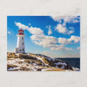 Cartão Postal Farol   Inverno Em Peggy'S Cove, Nova Escócia