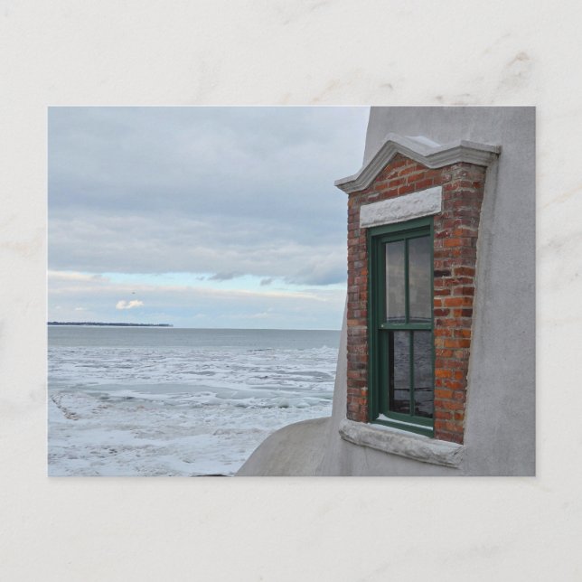 Cartão Postal Farol Marblehead, Lago Erie, Marblehead, Ohio (Frente)