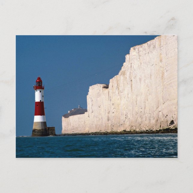Cartão Postal Farol no Beachy Head, Eastbourne, East Sussex (Frente)