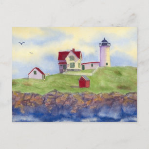 Cartão Postal Farol Nubble York Maine