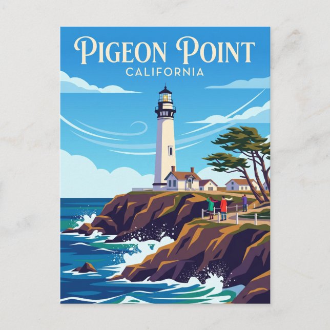 Cartão Postal Farol Pigeon Point EUA (Frente)