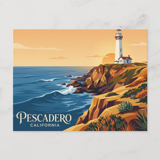 Cartão Postal Farol Pigeon Point EUA (Frente)