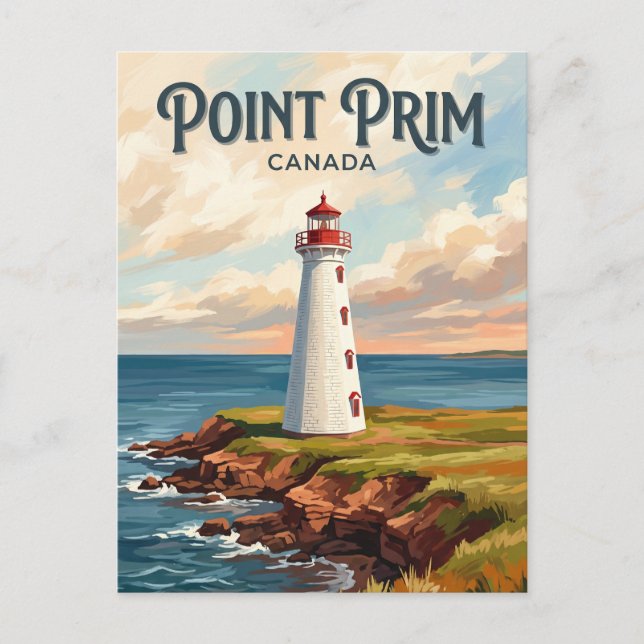 Cartão Postal Farol Point Prim Canadá (Frente)