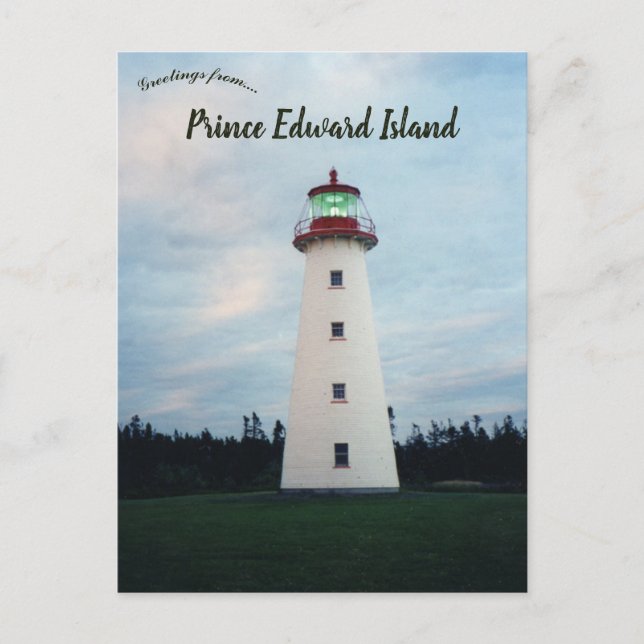Cartão Postal Farol Point Prim PEI Canadá (Frente)