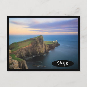 Cartão Postal Farol ponto-tenra em Skye no pôr do sol
