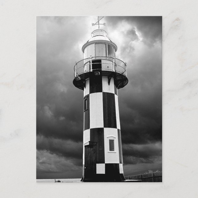 Cartão Postal Farol Preto E Branco (Frente)