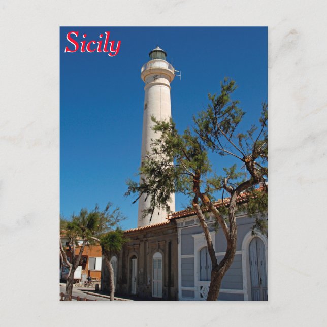 Cartão Postal Farol Punta Secca, Sicília, Itália (Frente)