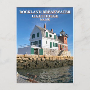 Cartão Postal Farol Rockland Breakwater, Cartão-postal Maine