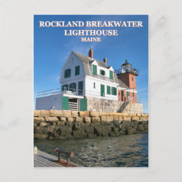 Cartão Postal Farol Rockland Breakwater, Cartão-postal Maine