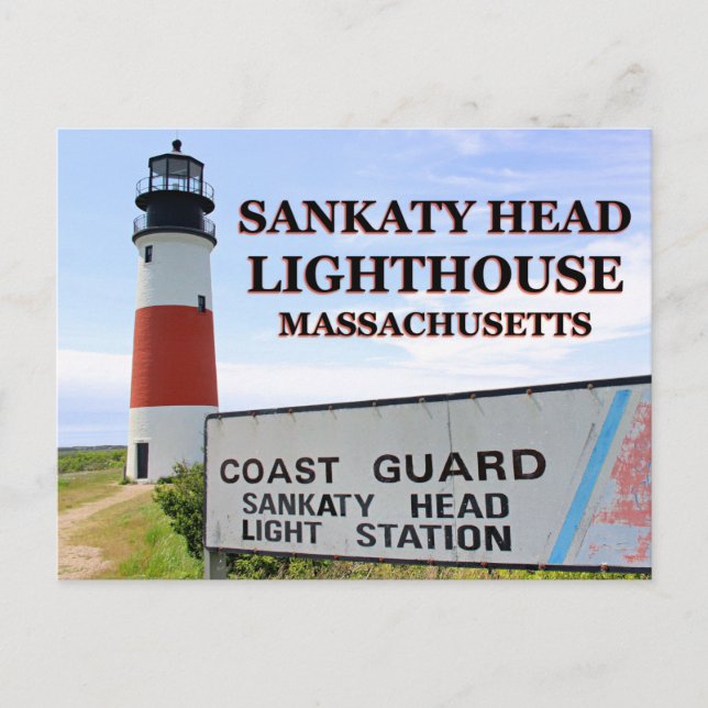 Cartão Postal Farol Sankaty Head, Cartão-postal de MÃES Nantucke (Frente)
