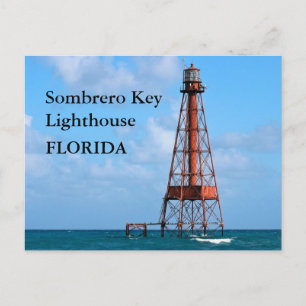 Cartão Postal Farol Sombrero Key, Cartão-postal da Flórida