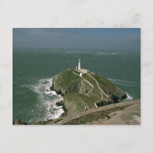 Cartão Postal Farol, South Stack, Anglessy, País de Gales norte