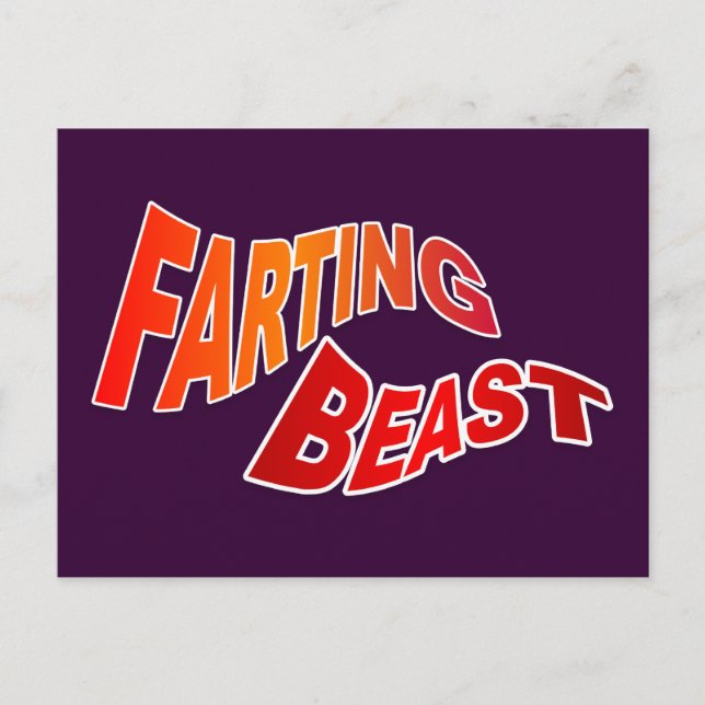 Cartão Postal FARTING BEAST - humor insinuante hilário (Frente)