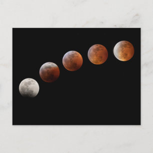 Cartão Postal Fases da Lua Cheia Eclipse Lunar Total Colorado