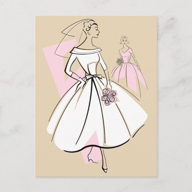 Cartão postal Fashion Bride Neutral Group (Frente)