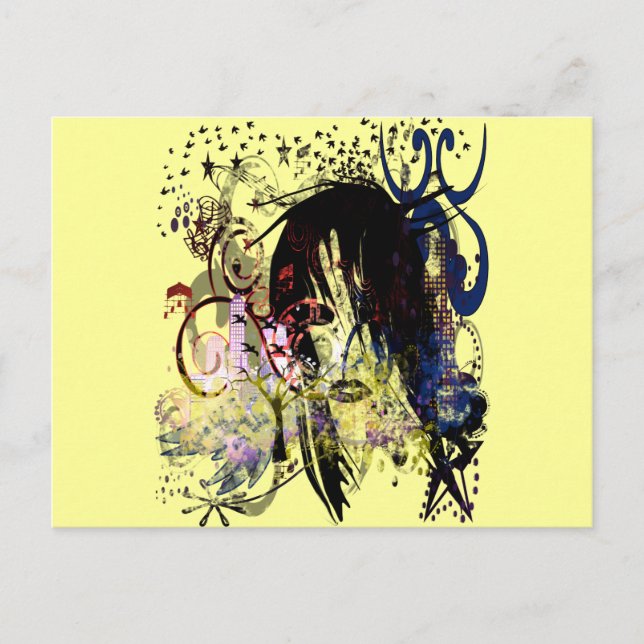 Cartão Postal Fashion Diva Swirled (Frente)