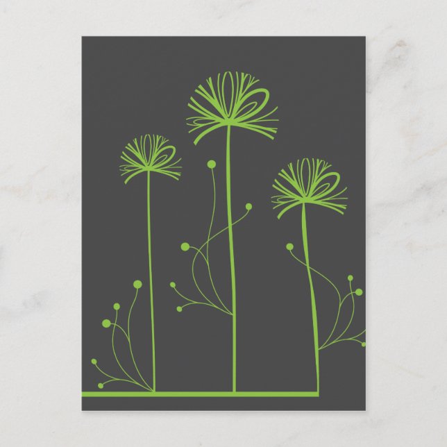 Cartão Postal Fashion Floral Retro-Legal Bonito (Frente)