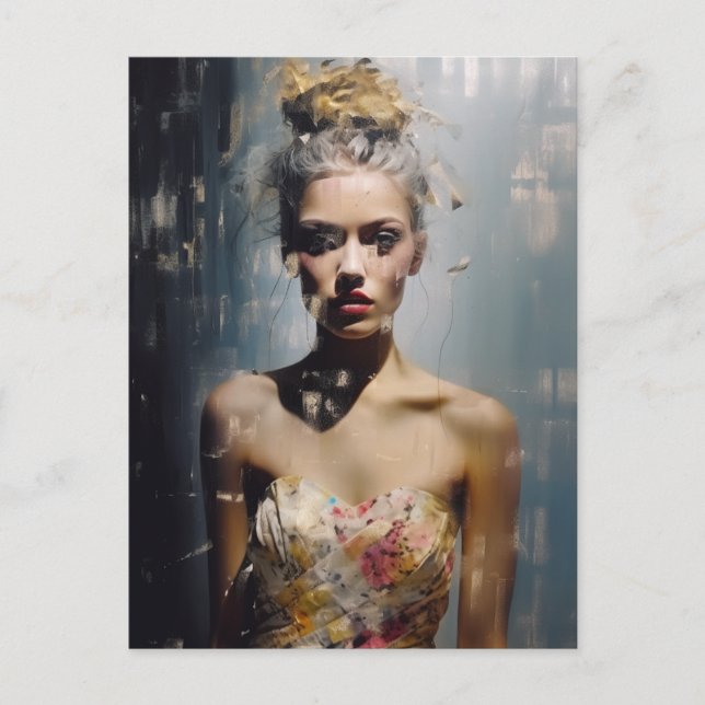Cartão Postal Fashion Model Blond Woman Fotografia (Frente)
