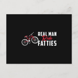Cartão Postal Fat Bike Real Man Ride Fatties Biker Bike Engraçad