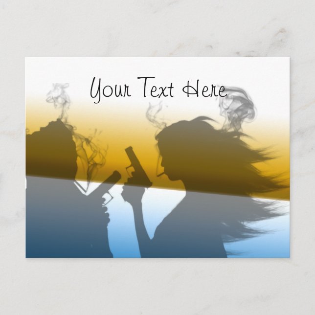 Cartão Postal Fatale Femme - Placa de Posto com Problemas Duplos (Frente)